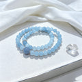 Pure Natural Crystal Aquamarine  Bracelet Long Bracelet