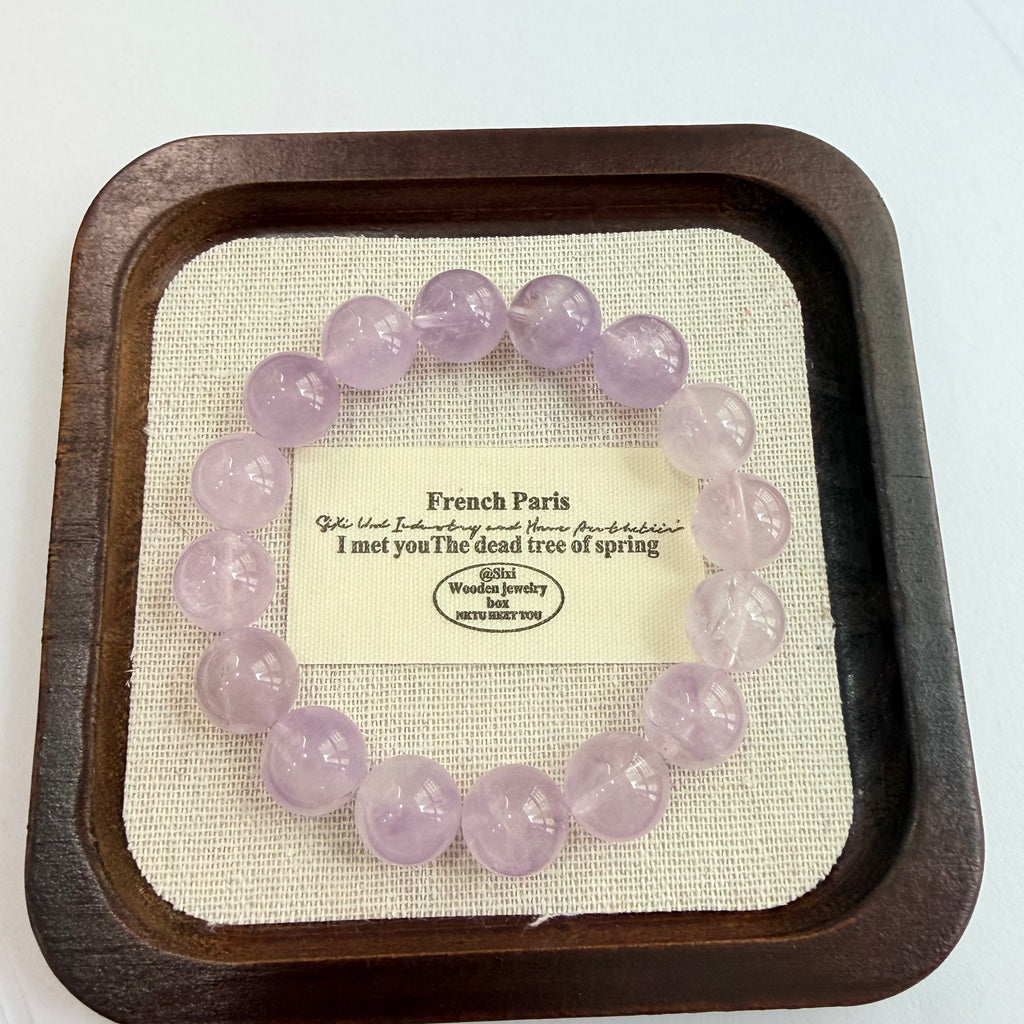 Pure Natural Crystal Amethyst Bracelet Light Purple