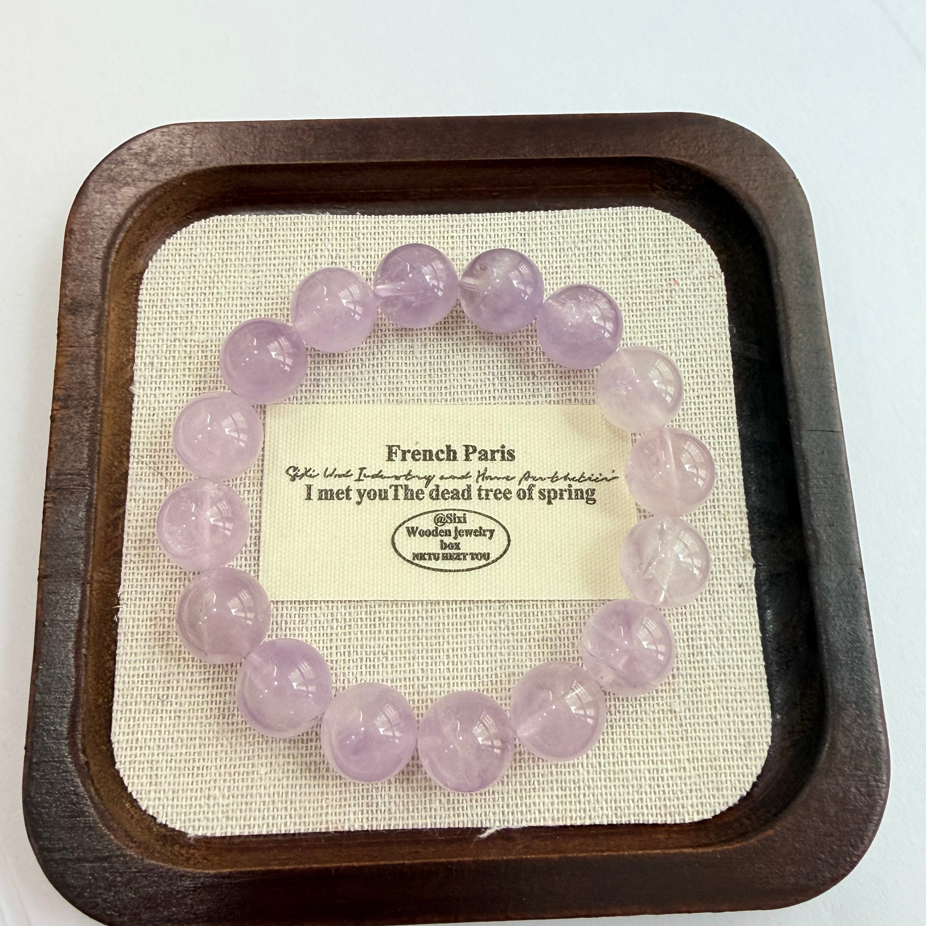 Pure Natural Crystal Amethyst Bracelet Light Purple