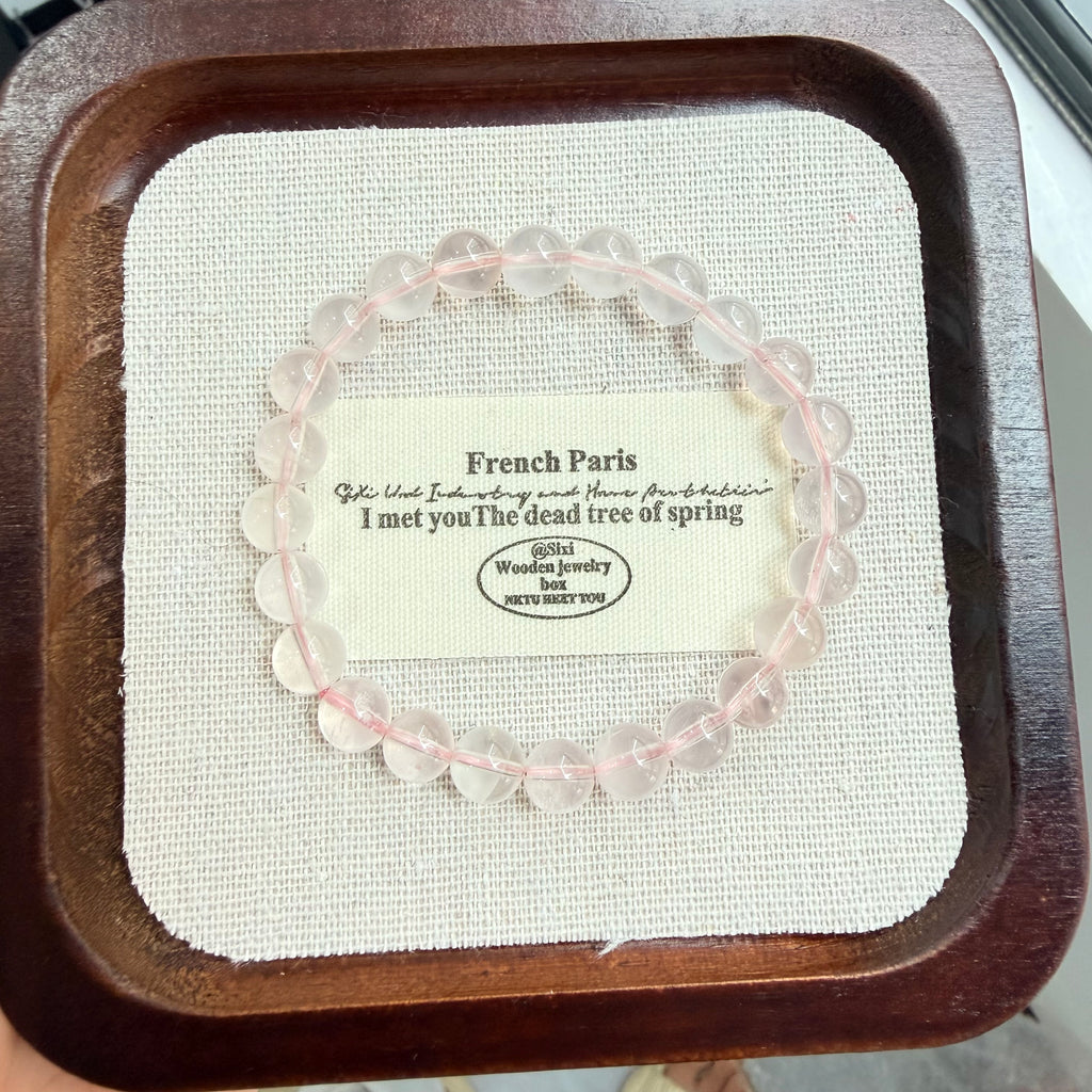 Pure Natural Crystal Rose Quartz Bracelet