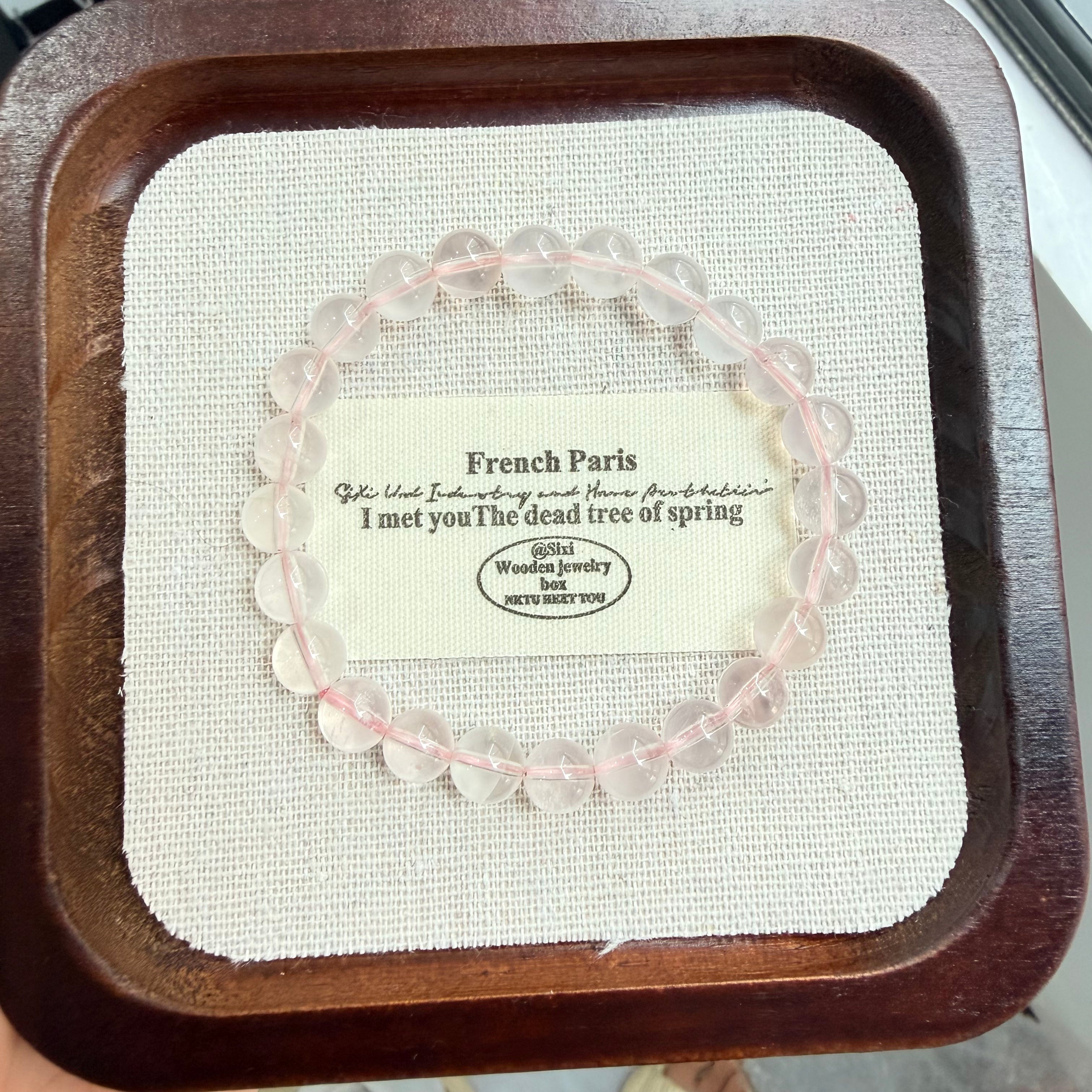 Pure Natural Crystal Rose Quartz Bracelet