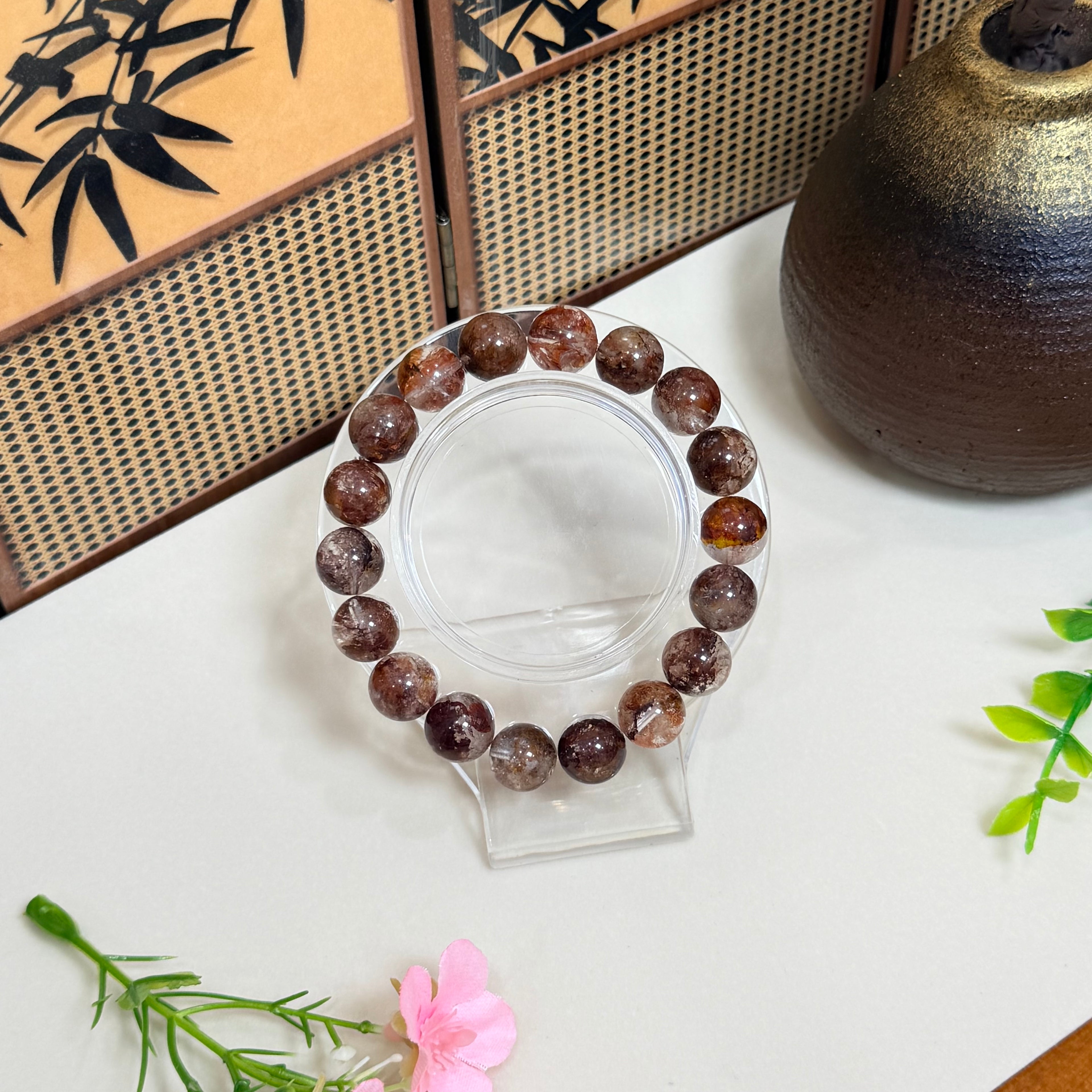 Pure Natural Crystal Red Inclusion Quartz Bracelet