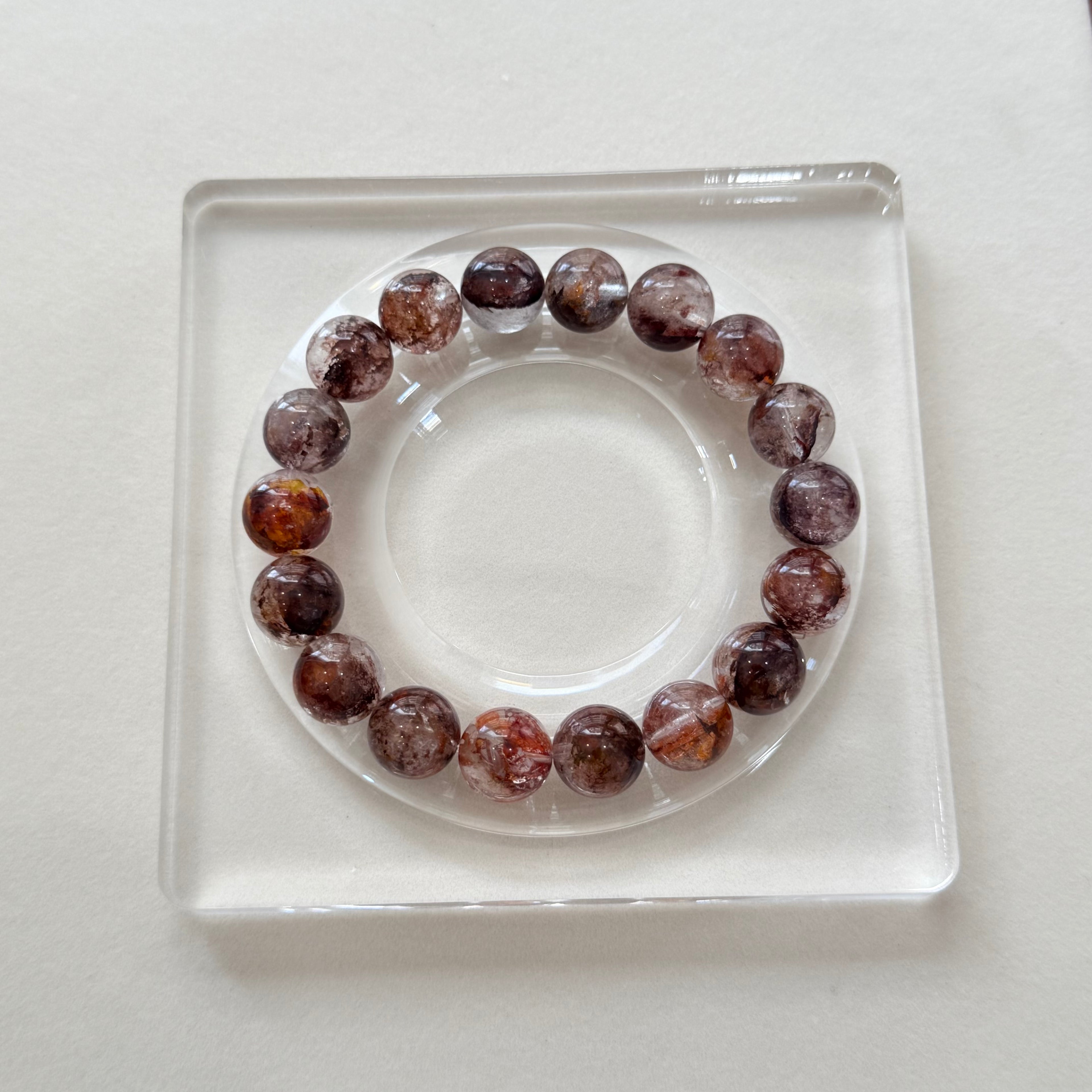Pure Natural Crystal Red Inclusion Quartz Bracelet