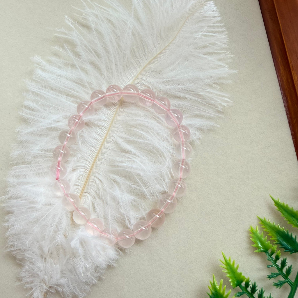 Pure Natural Crystal Rose Quartz Bracelet