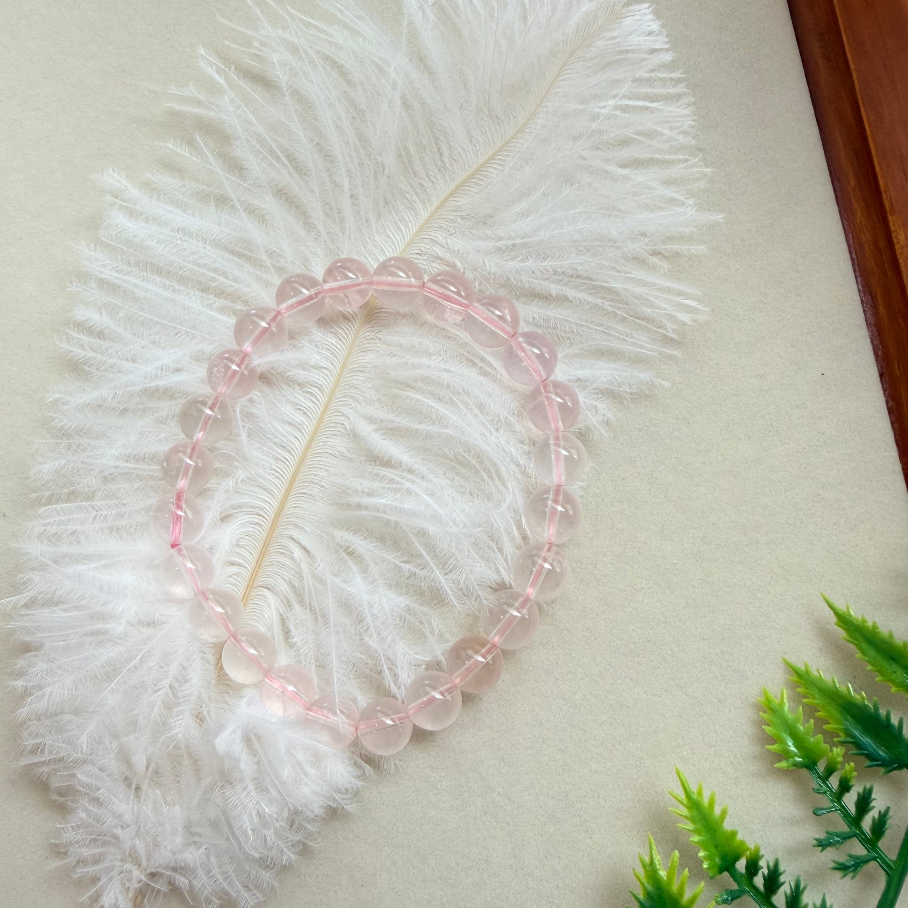 Pure Natural Crystal Rose Quartz Bracelet