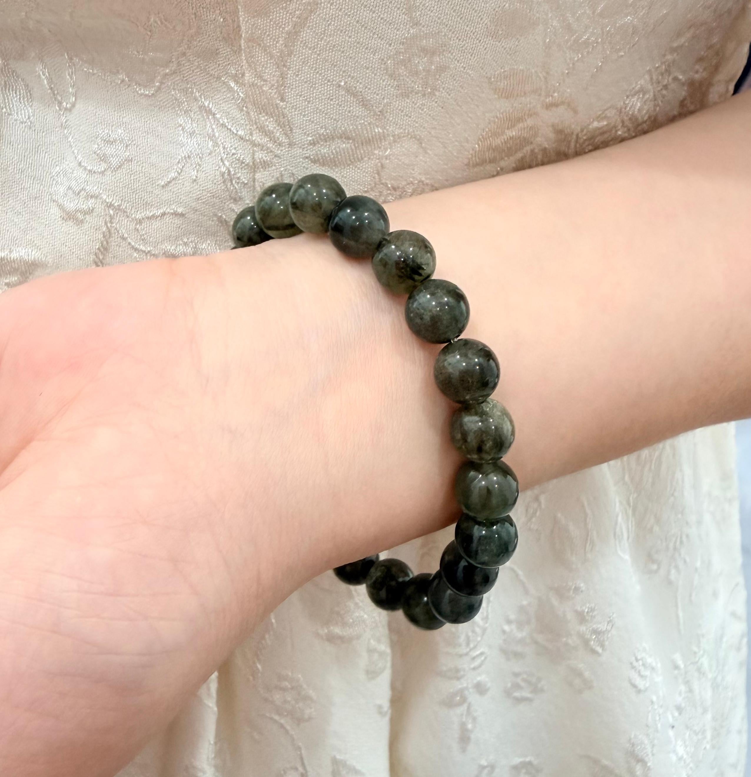 Pure Natural Crystal Green Rutilated Quartz Bracelet