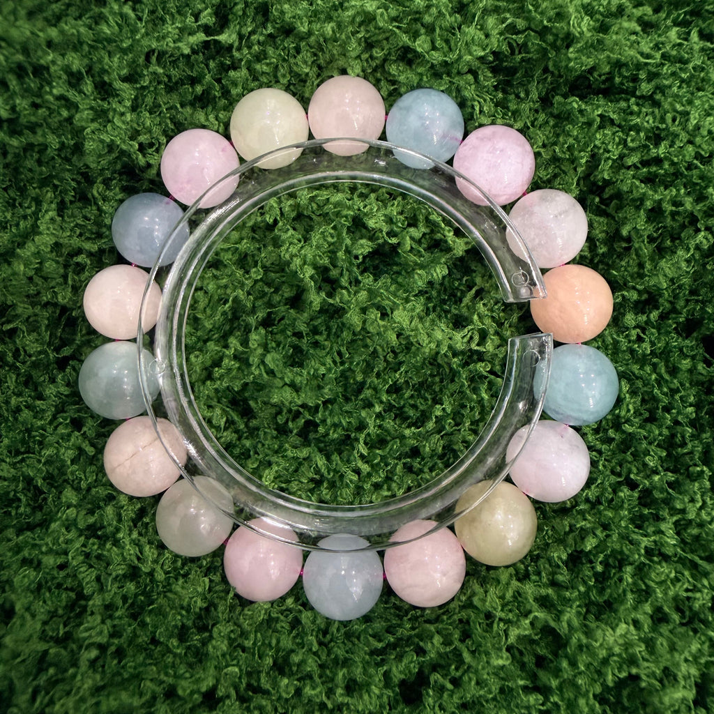 Pure Natural Crystal Morganite Bracelet Colourful Stone