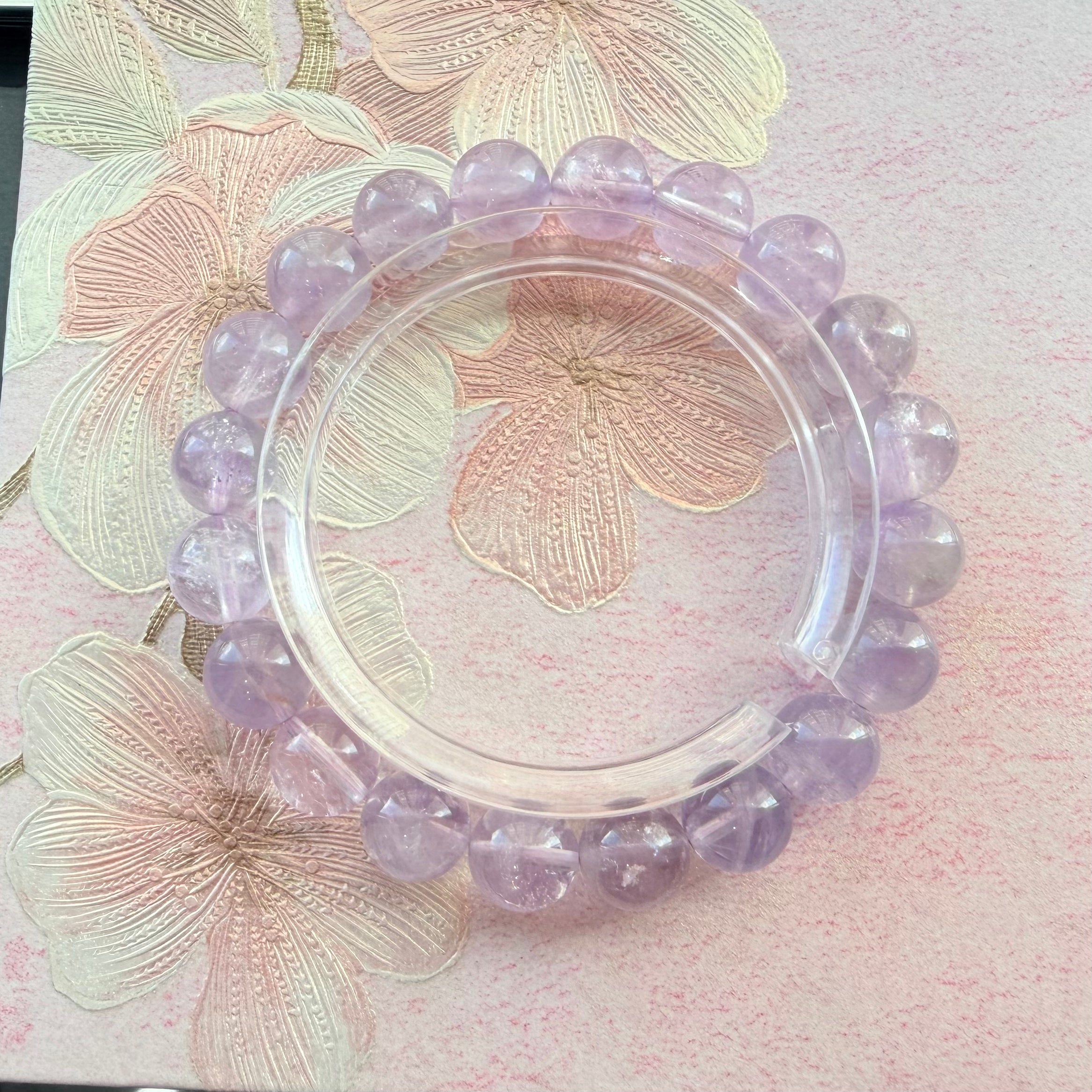 Pure Natural Crystal Amethyst Bracelet Light Purple