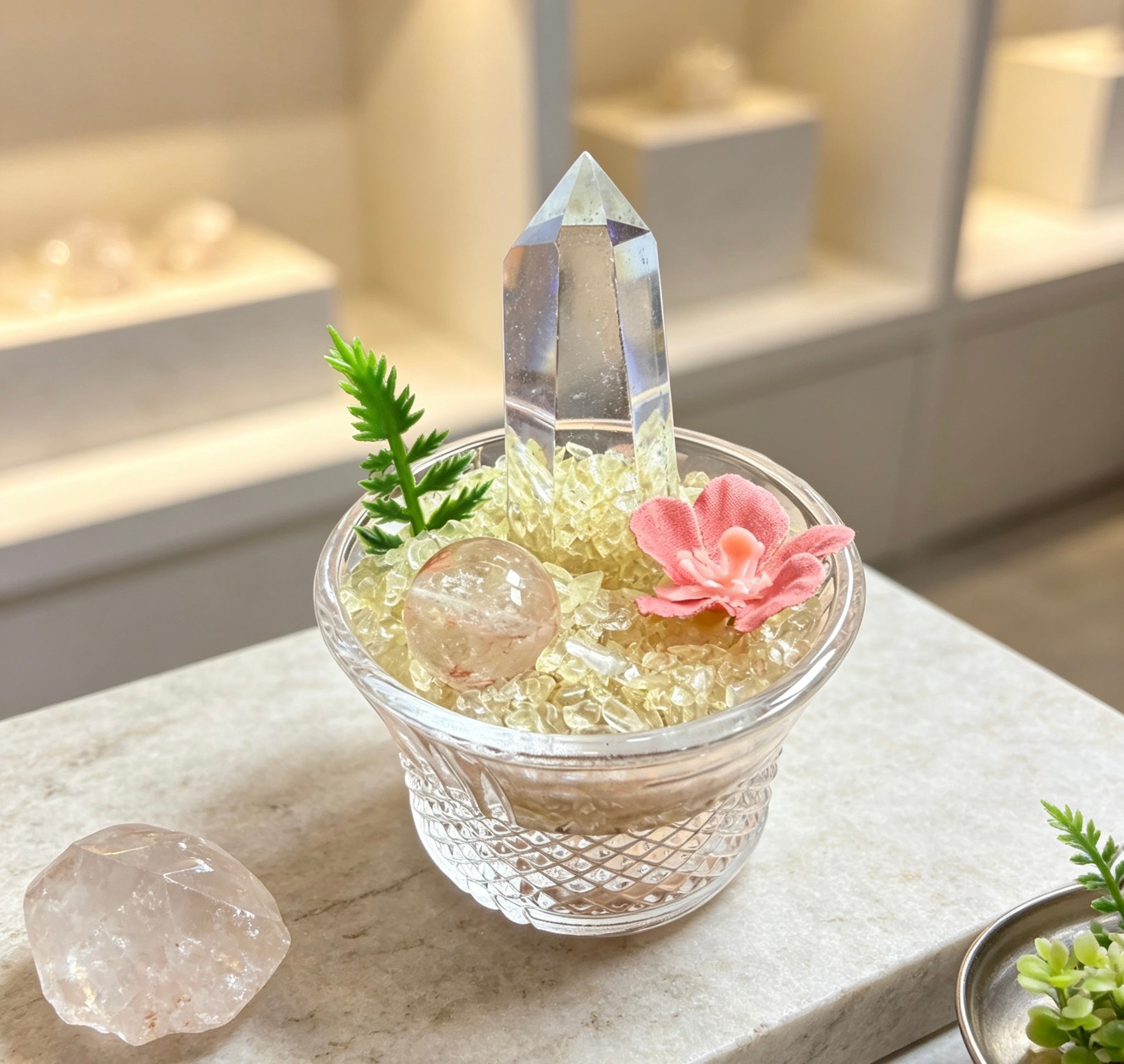 natural white crystal rock plant pot