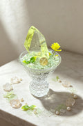 PX11 Natural Yellow Quartz Mineral Potted Plant Office Artificial Flower Ornament
