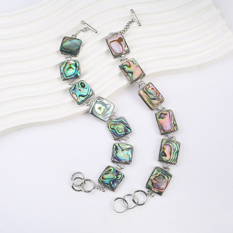 New Vintage-Style Natural Abalone Shell Pendant – DIY Accessories for Bracelets, Necklaces, and Earrings