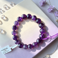 Pure Natural Crystal Amethyst Bracelet Deep Purple