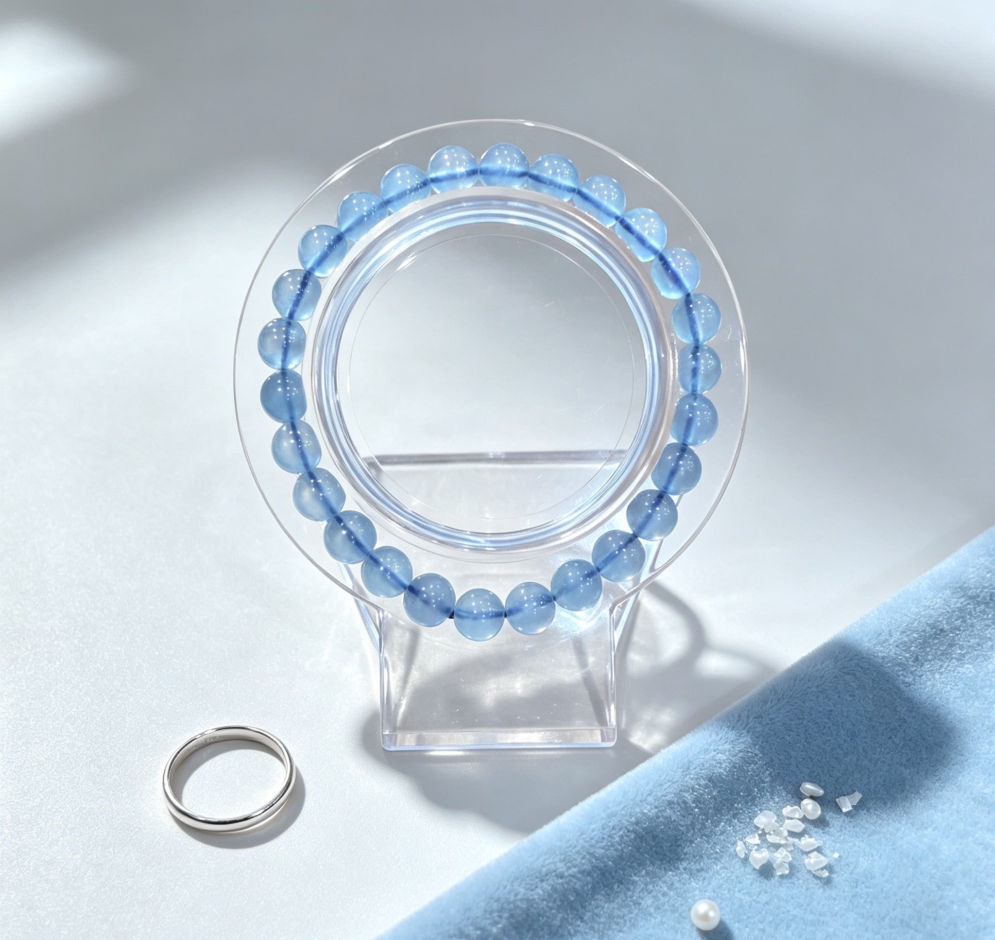 Pure Natural Crystal Aquamarine Bracelet