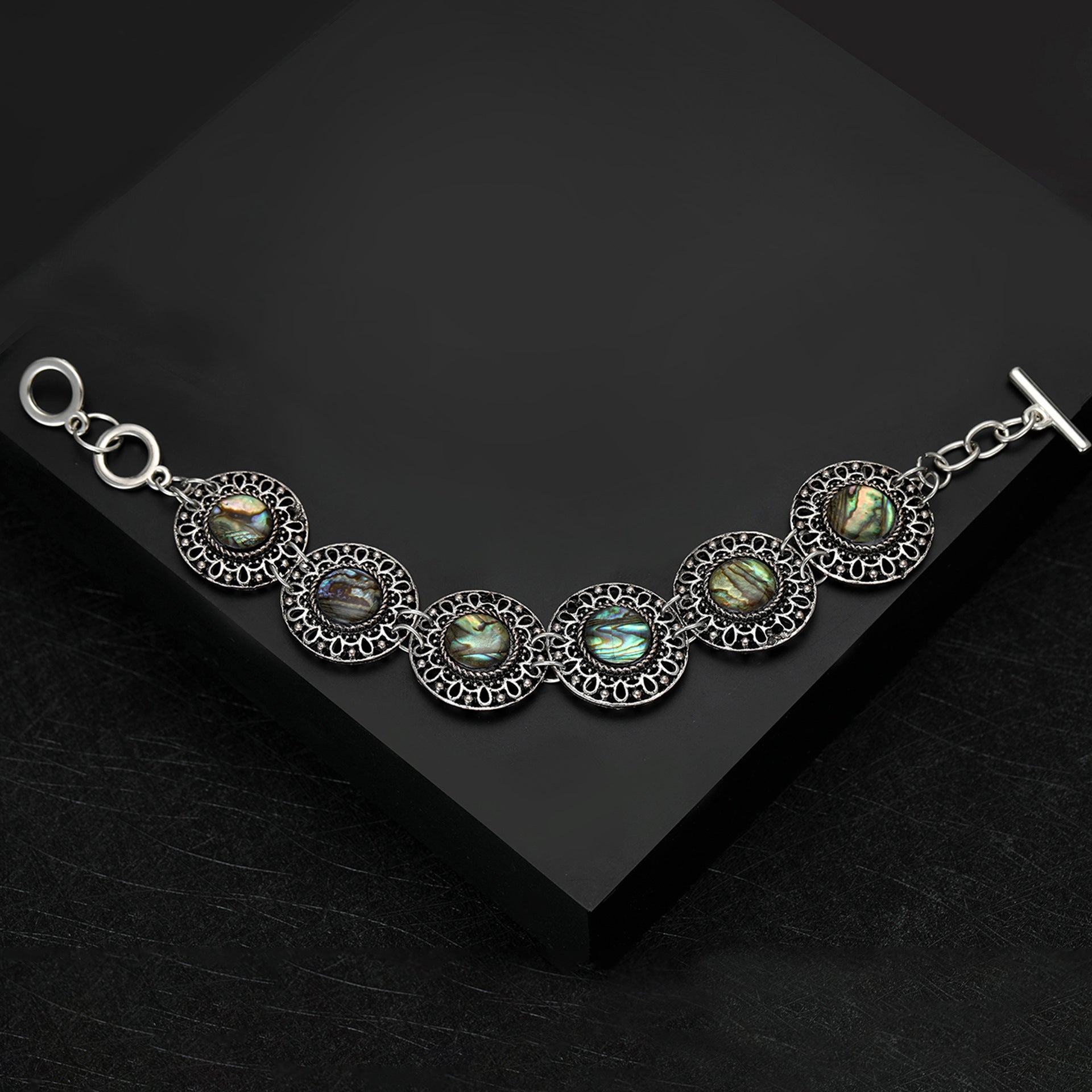 Natural Abalone Shell Bracelet, Fashionable Adjustable Three-Ring Clasp Bracelet, Direct from Manufacturer