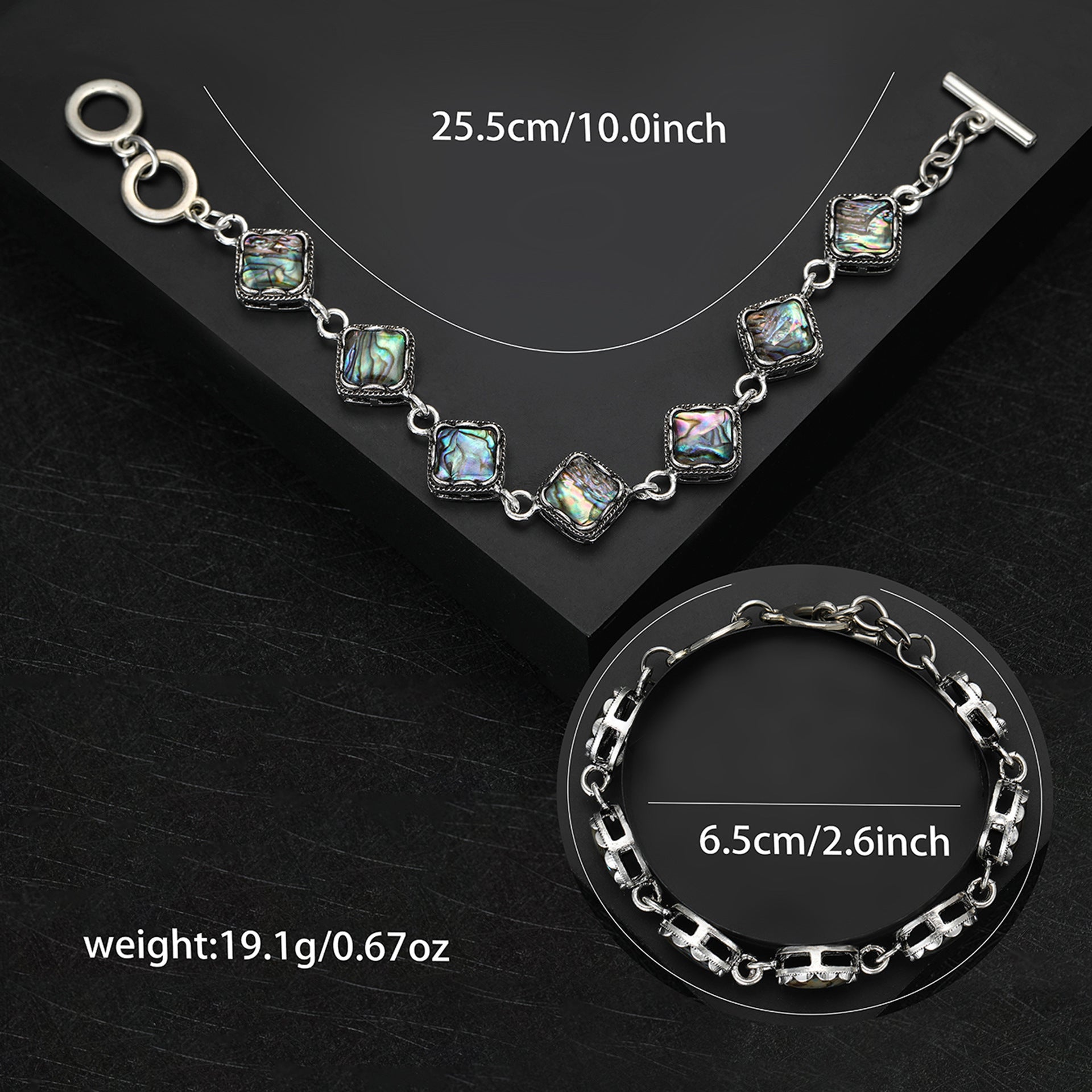 New Zealand Fashion Abalone Shell Bracelet - Geometric Square Abalone Shell Bracelet Accessory