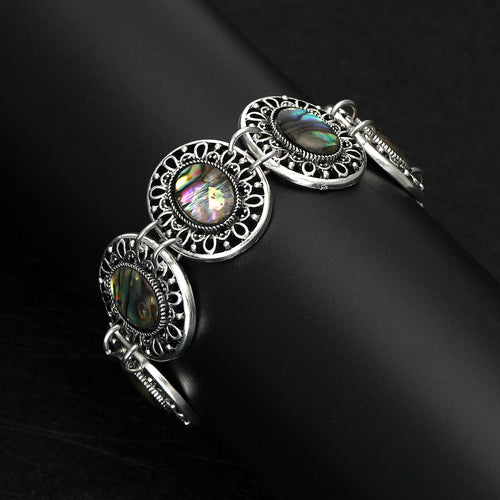 Luxurious palace-style personality alloy vintage abalone shell bracelet fashionable accessory