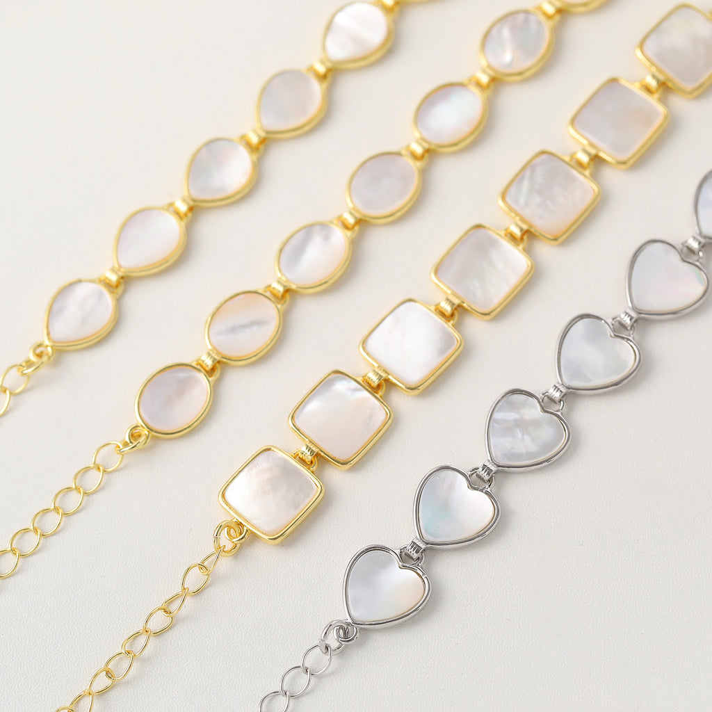 Natural White Mother-of-Pearl "Quiet Luxury" Bracelet – A French-style, gentle white mother-of-pearl bracelet; a versatile, sophisticated piece perfect for everyday wear.