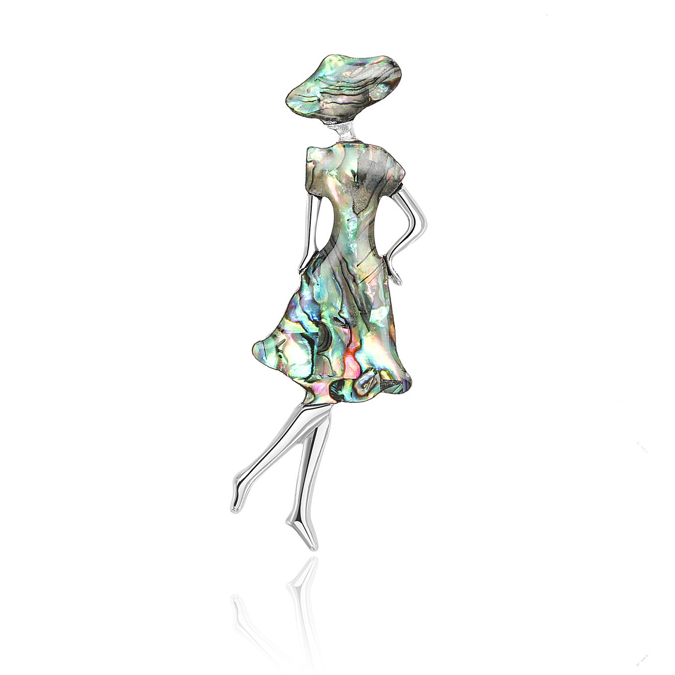 Fashionable high-end alloy shell girl brooch, creative style, versatile for women's suits and cardigans, decorative pin