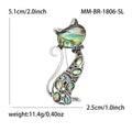 Natural Abalone Shell Series Brooch, Fashionable and Versatile Cute Cat Pin, In Stock