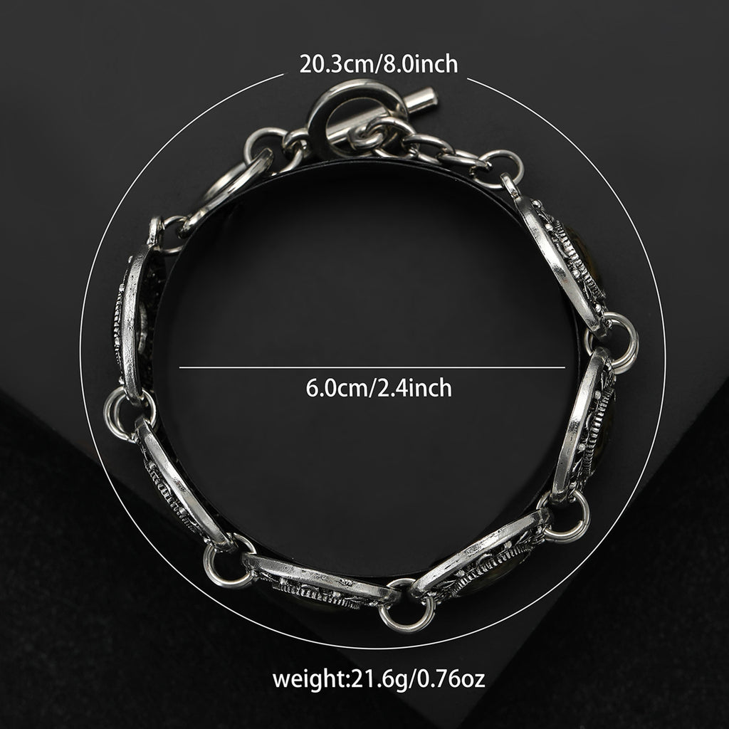 Luxurious palace-style personality alloy vintage abalone shell bracelet fashionable accessory