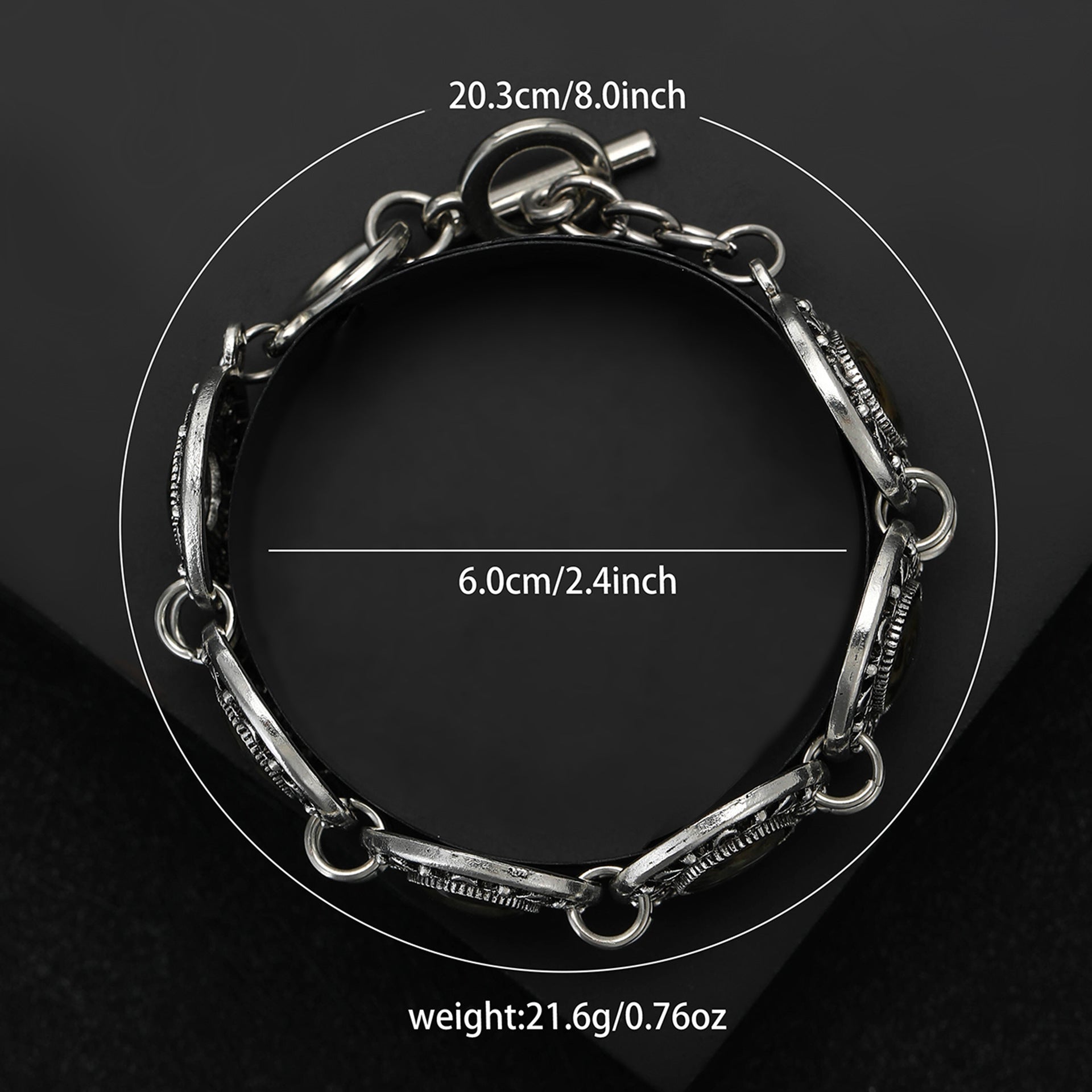 Luxurious palace-style personality alloy vintage abalone shell bracelet fashionable accessory