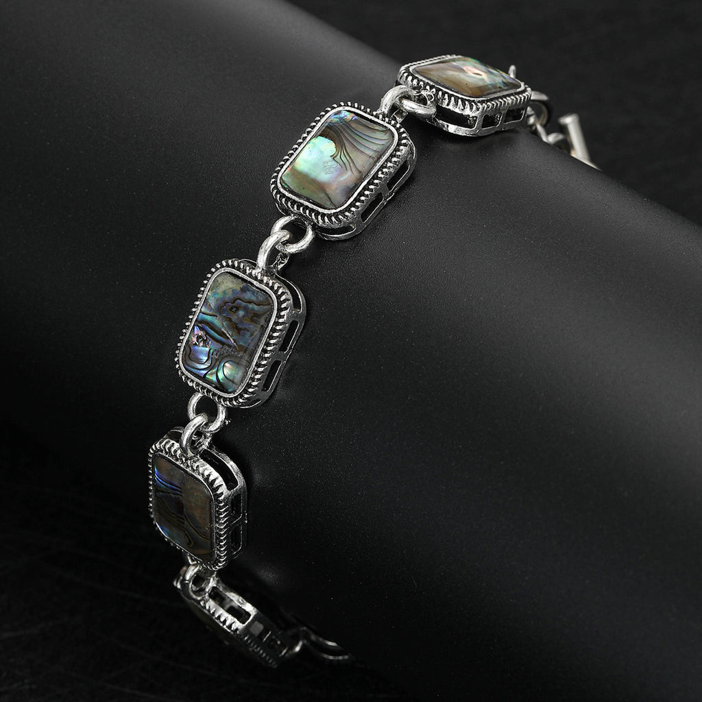 New Zealand Rainbow Abalone Shell Bracelet Rectangular Geometric Bracelet Fashion Jewelry