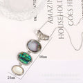 Ocean Lover Oval Shell Pendant Jewelry Abalone Shell Alloy Holder Fashionable Eye-Catching Accessory
