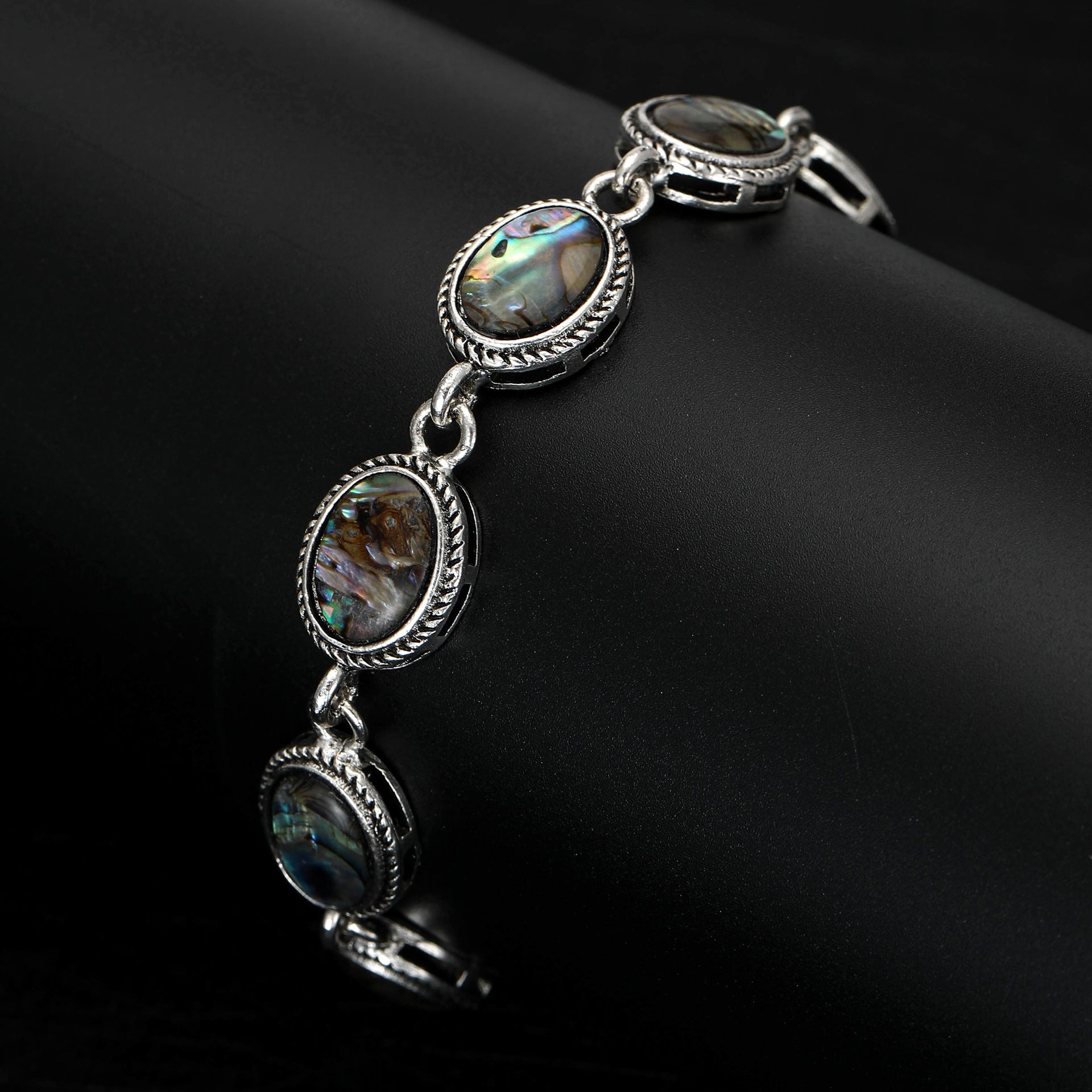 Fashionable natural abalone shell bracelet accessories, teardrop and round abalone shell bracelets, handcrafted in the factory