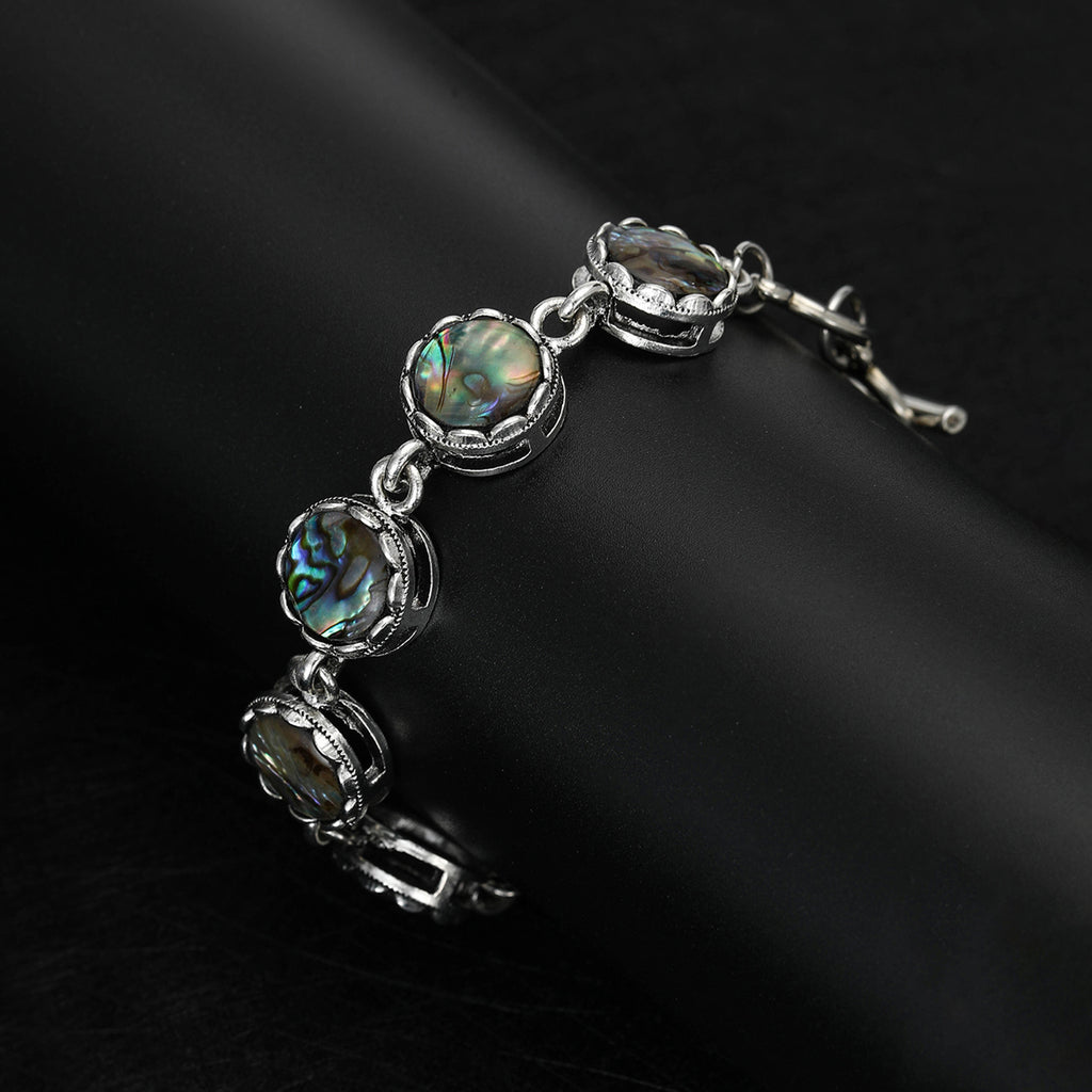 Fashionable Abalone Shell Bracelet, Creative Adjustable Three-Ring Clasp Bracelet, INS Style Jewelry Wholesale
