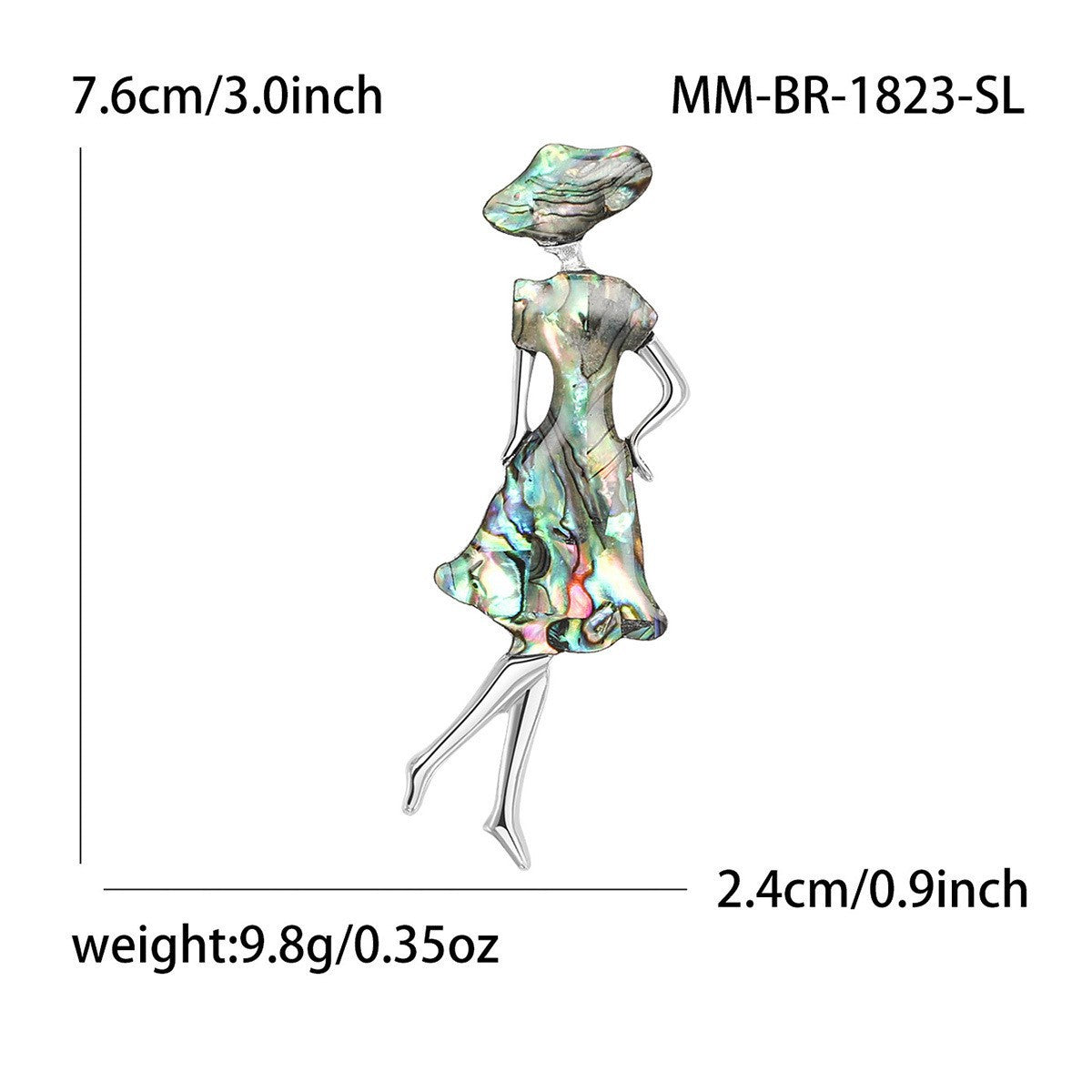 Fashionable high-end alloy shell girl brooch, creative style, versatile for women's suits and cardigans, decorative pin