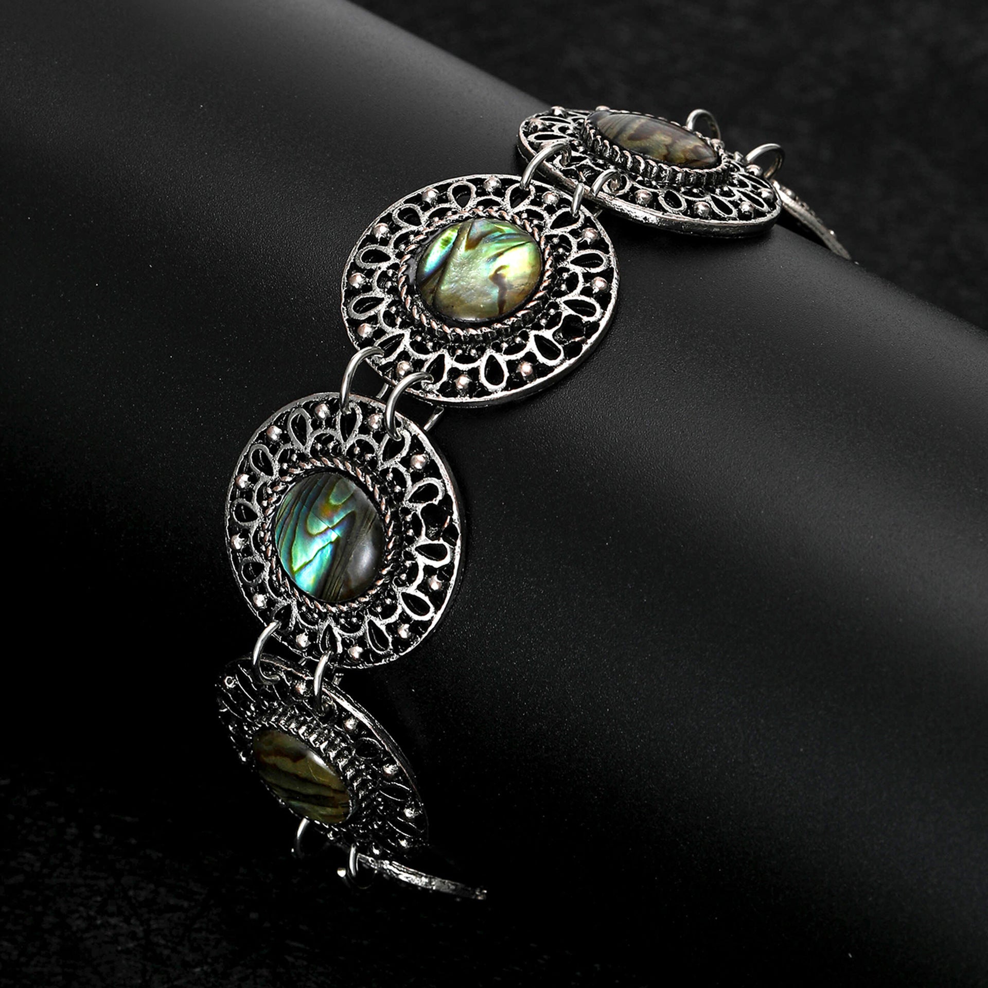 Natural Abalone Shell Bracelet, Fashionable Adjustable Three-Ring Clasp Bracelet, Direct from Manufacturer