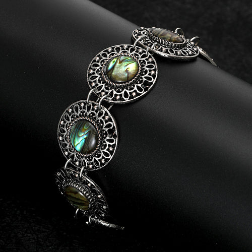 Natural Abalone Shell Bracelet, Fashionable Adjustable Three-Ring Clasp Bracelet, Direct from Manufacturer