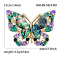 Fashion Alloy Abalone Shell Butterfly Brooch, Versatile and Elegant Ladies' Clothing Pin: BR5824