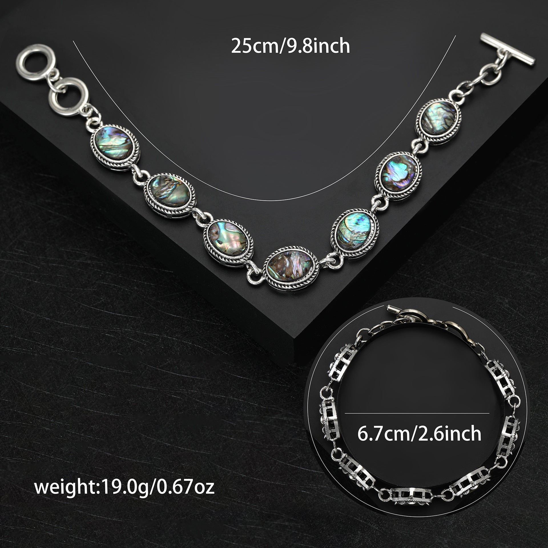 Fashionable natural abalone shell bracelet accessories, teardrop and round abalone shell bracelets, handcrafted in the factory