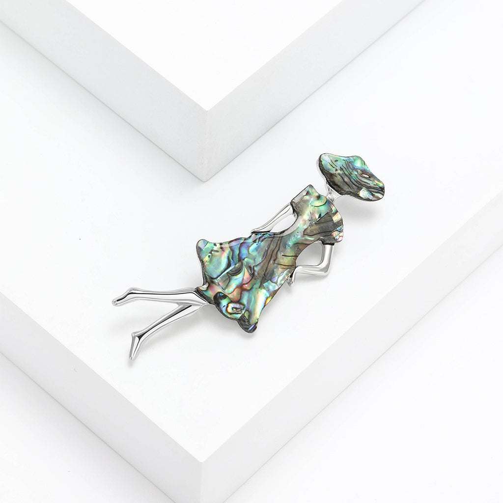 Fashionable high-end alloy shell girl brooch, creative style, versatile for women's suits and cardigans, decorative pin