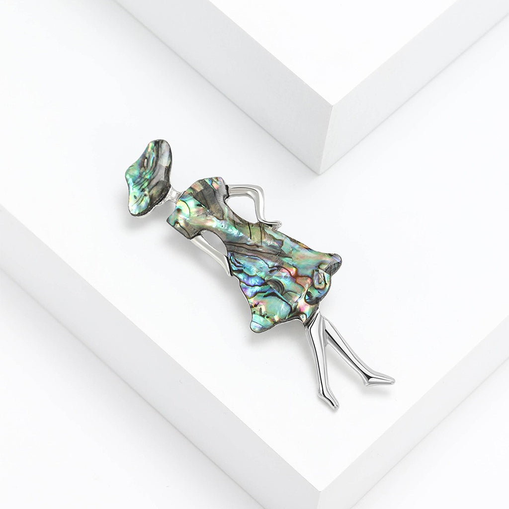 Fashionable high-end alloy shell girl brooch, creative style, versatile for women's suits and cardigans, decorative pin