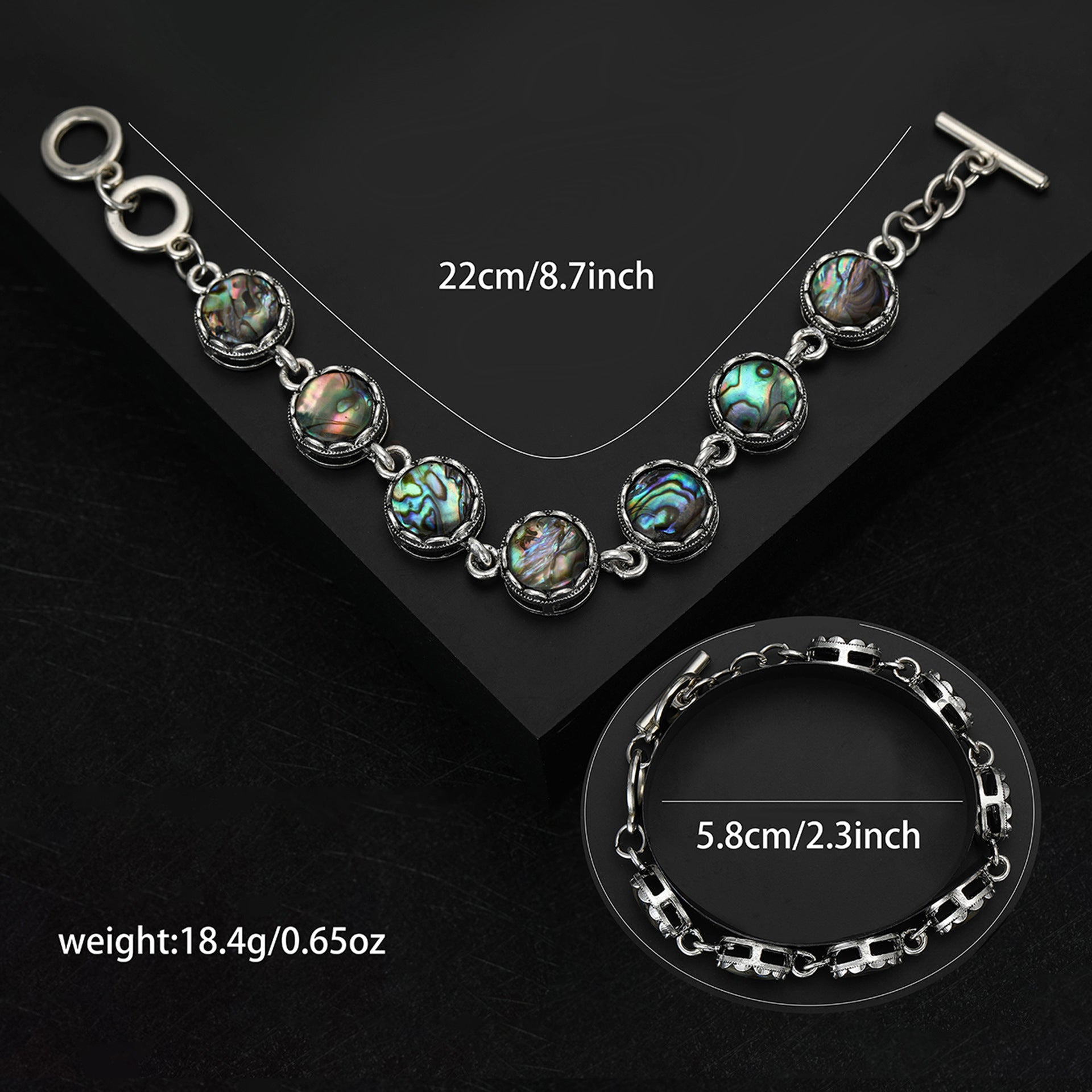 Fashionable Abalone Shell Bracelet, Creative Adjustable Three-Ring Clasp Bracelet, INS Style Jewelry Wholesale