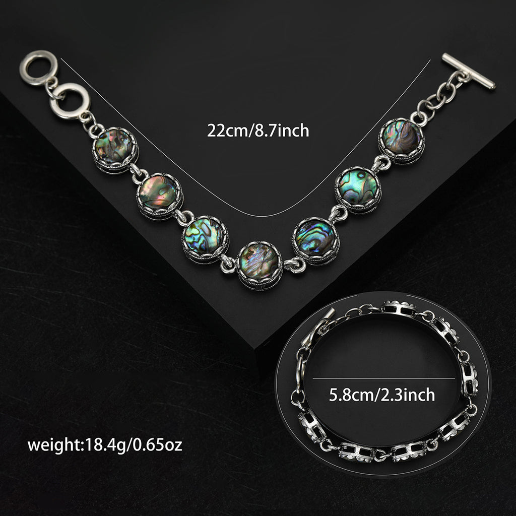 Fashionable Abalone Shell Bracelet, Creative Adjustable Three-Ring Clasp Bracelet, INS Style Jewelry Wholesale