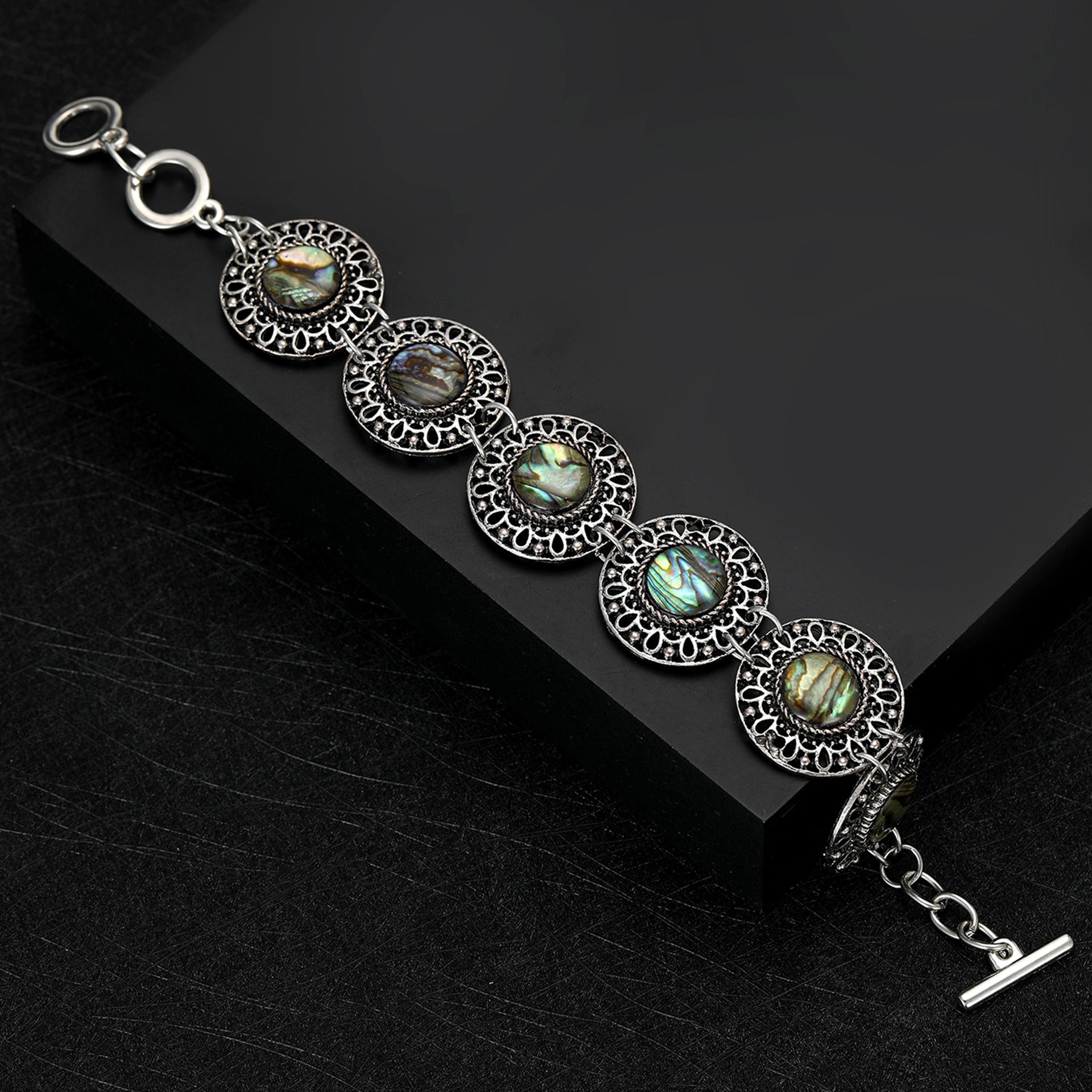 Natural Abalone Shell Bracelet, Fashionable Adjustable Three-Ring Clasp Bracelet, Direct from Manufacturer