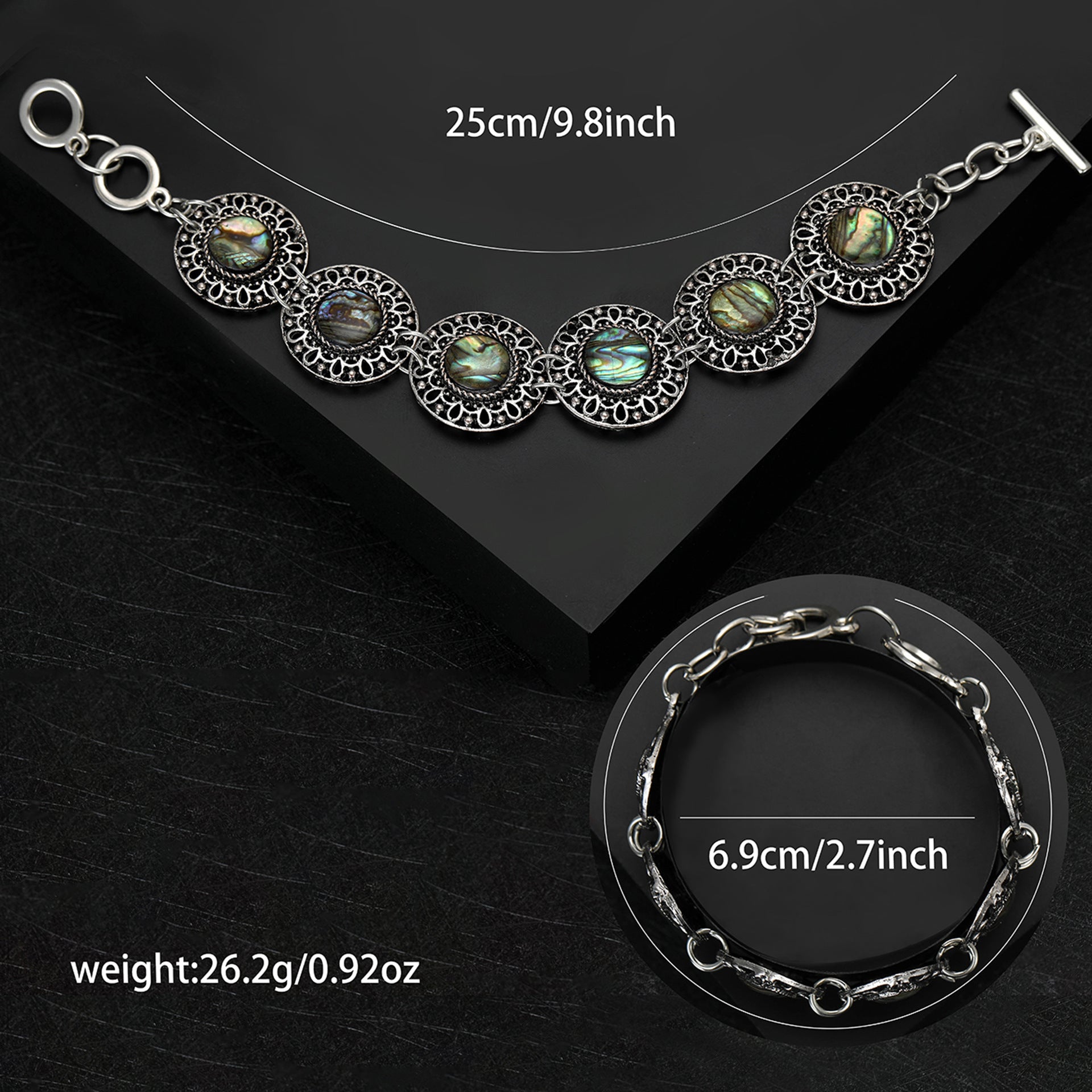 Natural Abalone Shell Bracelet, Fashionable Adjustable Three-Ring Clasp Bracelet, Direct from Manufacturer